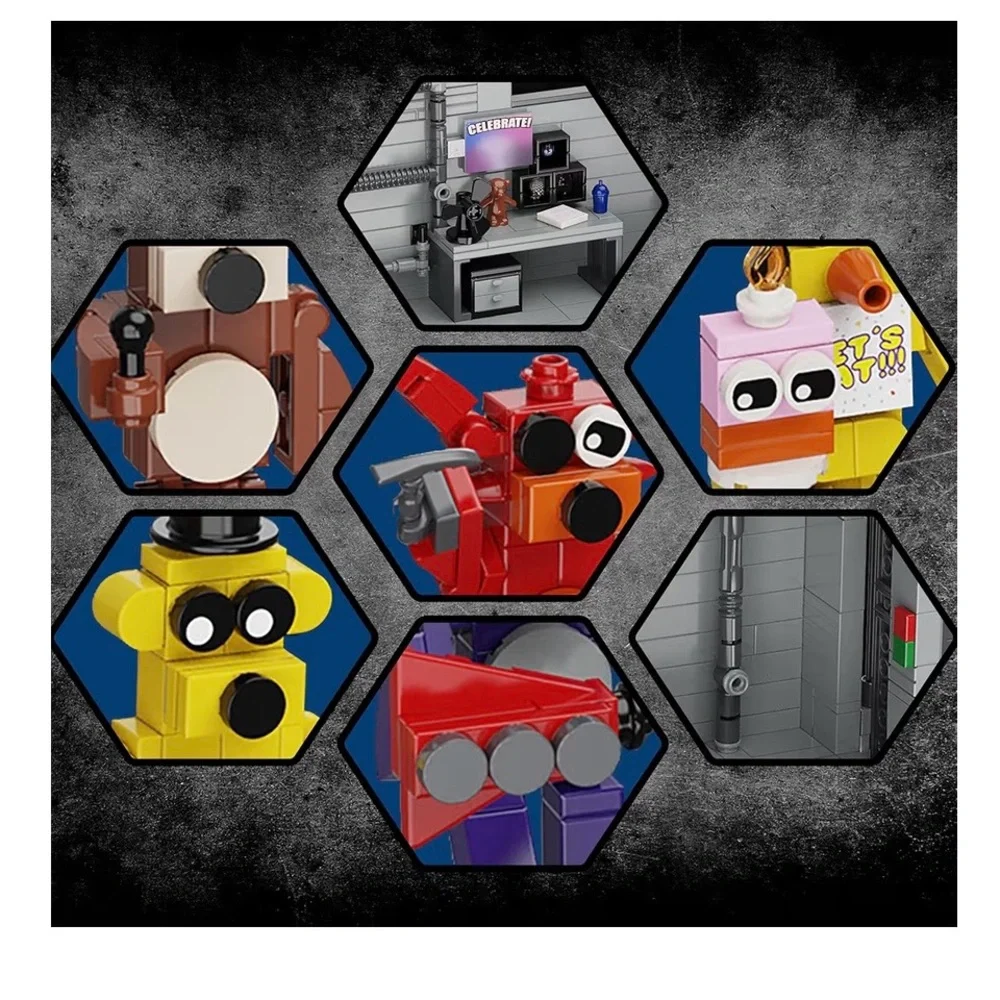 Five Nights Security Room Building Set,Fazbear Fredy Monster Action Figures